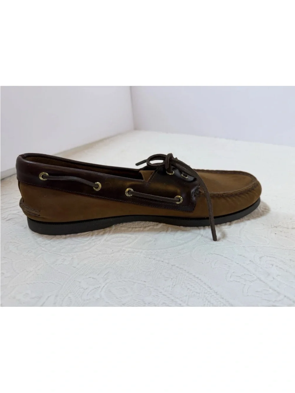 Mens Sperry Top-Sider Dark Brown / Blk 2Eye  NWOB Size 14 M Leather